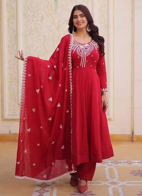 womens  mul chanderi with beads embroidery-work kurta set 5