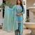 Sky blue satin embroidered FARSHI SALWAR set
