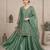 Green silk blend embroidered palazzo set