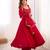 Red silk blend embroidered anarkali suit