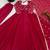 Red silk blend embroidered anarkali suit