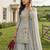 Sky blue silk blend embroidered palazzo set
