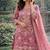 Pink silk blend embroidered palazzo set