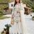 Cream silk blend embroidered palazzo set