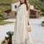 Cream silk blend embroidered palazzo set