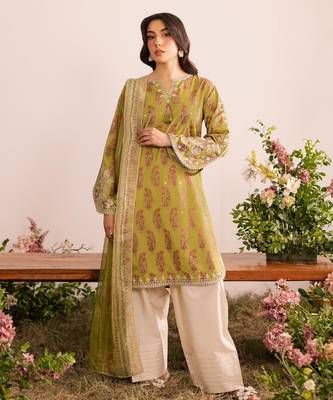 Mustard georgette embroidered FARSHI SALWAR set 2