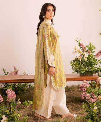 Mustard georgette embroidered FARSHI SALWAR set 4