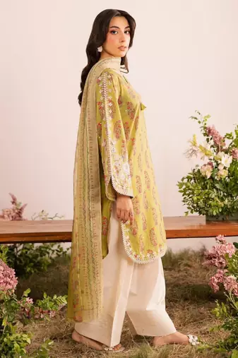 Mustard georgette embroidered FARSHI SALWAR set