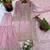 Pink silk blend embroidered sharara set