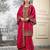 Red silk blend embroidered sharara set