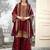 Maroon silk blend embroidered sharara set