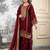 Maroon silk blend embroidered sharara set