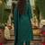 Dark green viscose rayon embroidered kurta set