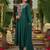 Dark green viscose rayon embroidered kurta set