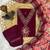 Wine silk blend embroidered kurti set