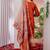 Orange silk blend embroidered kurti set