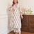 Off white cotton silk printed kurti palazzo set
