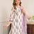 Off white cotton silk printed kurti palazzo set