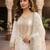 White silk blend embroidered palazzo set