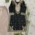 Black silk blend embroidered palazzo set