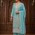 Sky blue silk blend embroidered palazzo set