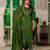 Green silk blend embroidered trouser set