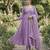 Lavender satin embroidered gown set