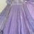 Lavender satin embroidered gown set