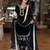 Black silk blend embroidered FARSHI SALWAR set