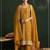 Mustard color embroideried vichitra silk semi stitched salwar suit