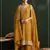 Mustard color embroideried vichitra silk semi stitched salwar suit