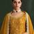 Mustard color embroideried vichitra silk semi stitched salwar suit