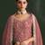 Gajari color embroideried vichitra silk semi stitched salwar suit