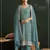Mint color embroideried vichitra silk semi stitched salwar suit