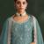 Mint color embroideried vichitra silk semi stitched salwar suit