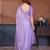 Lavender lycra dudrop polka dot lace embroiderd saree with matching blouse piece