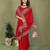 Red vichitra silk embroiderd jari work saree with matching blouse piece