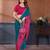 Teal vichitra silk bandhani patta stone work saree with contrast blouse piece