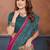 Pink vichitra silk bandhani patta stone work saree with contrast blouse piece