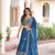Womens  Elegent Vichitra Silk With Heavy Sequins & Thread Embroidered Work Lehenga Choli