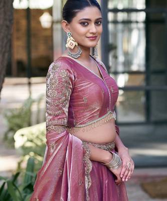  Ready Fendi Fabric Sequins Embroidered Lehenga Choli 3
