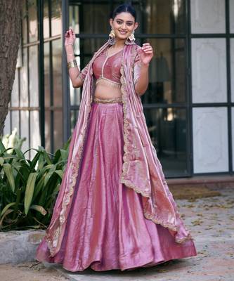  Ready Fendi Fabric Sequins Embroidered Lehenga Choli 4