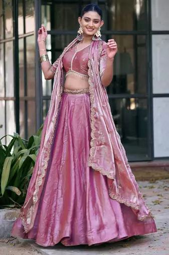  Ready Fendi Fabric Sequins Embroidered Lehenga Choli