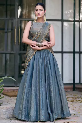 Festive Ready Fendi Fabric Sequins Embroidered Lehenga Choli