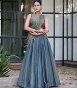  Ready Fendi Fabric Sequins Embroidered Lehenga Choli
