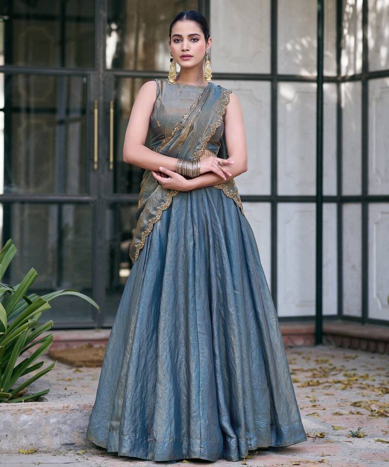 Festive Ready Fendi Fabric Sequins Embroidered Lehenga Choli