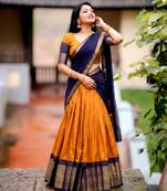 South Style Pattu Zari Woven Dola Silk Lehenga Choli