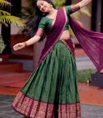 South Style Pattu Zari Woven Dola Silk Lehenga Choli
