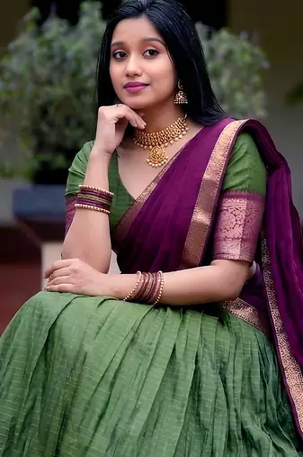 South Style Pattu Zari Woven Dola Silk Lehenga Choli
