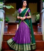 South Style Pattu Zari Woven Dola Silk Lehenga Choli